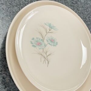 Set of 2 Taylor Smith and Taylor ‘Boutonniere’ platters 1960s